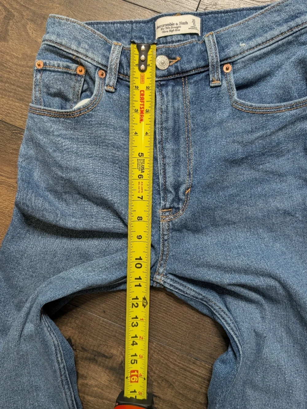 Abercrombie & Fitch The 90s Straight Ultra High Rise Jeans Size 25 - Picture 6 of 9